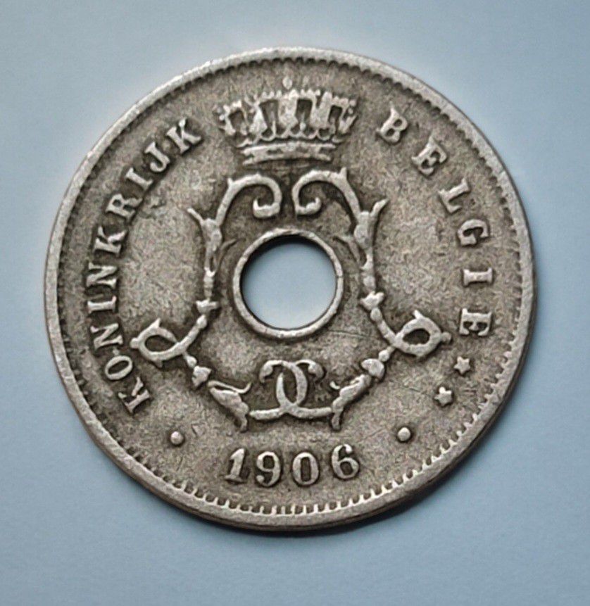 Antique 1906 Belgium 5 Centimes Coin