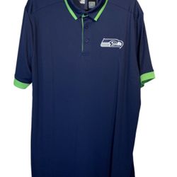 Seattle Seahawks NFL Men’s Fanatics Colorblock Polo! Size 2XL XXL! NWT!
