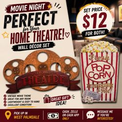 🎬 Home Theater Wall Décor Set – Only $12! 🍿