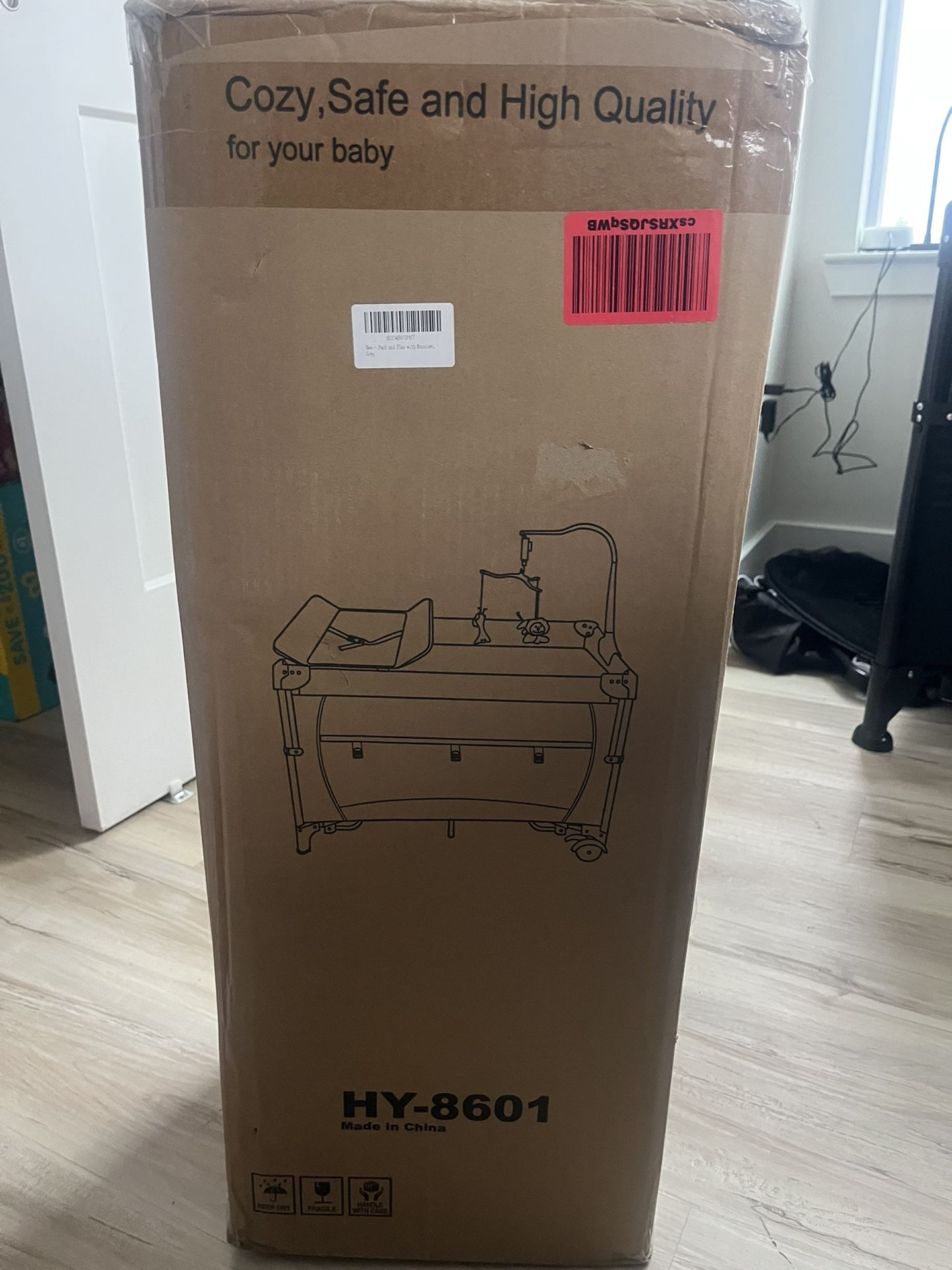 Brand New BIUSIKAN Baby Bassinet, Pack and Play with Bassinet, Bedside Sleeper with Diaper Changer