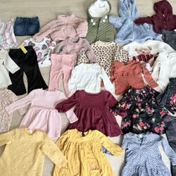 12-18 Month Girl Clothing + Hair Clips Toddler/baby