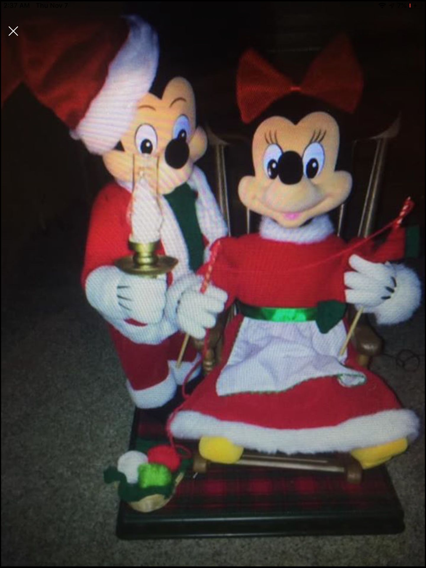 Disney Animated Musical Christmas Mickey Mouse and Minnie Mouse - VERY RARE