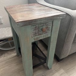 Distressed Chair side end table