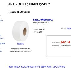 9 Inch Roll Bathroom Toilet Paper Tissue 12 Per Case