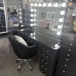 Makeup Vanity’s - Glam Room - Desk with Lighting - Mirrors - SAME DAY DELIVERY - All Ready Built - No Credit Needed