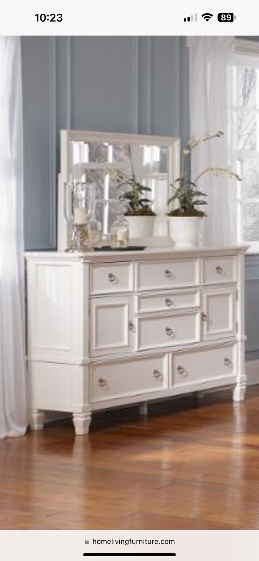 Ashley Furniture Prentice - White Dresser with mirror