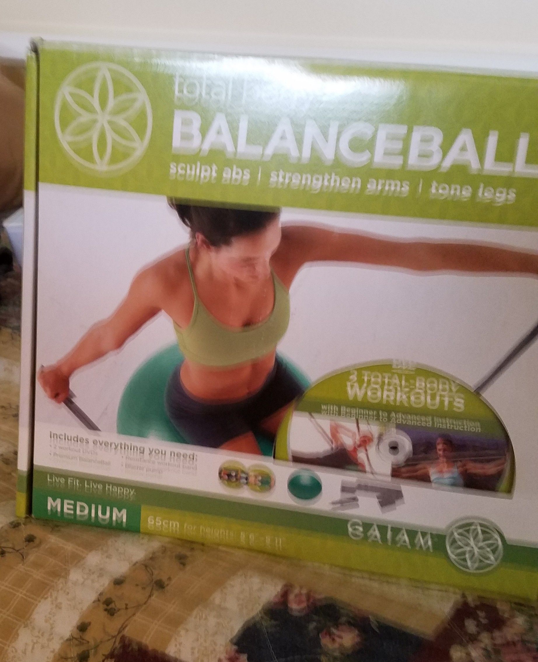 Balance ball with 2 dvds