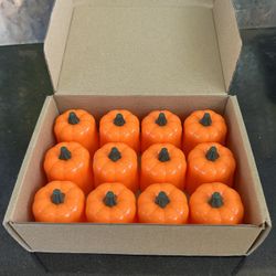 Pumpkin Led Candles 12 Pack