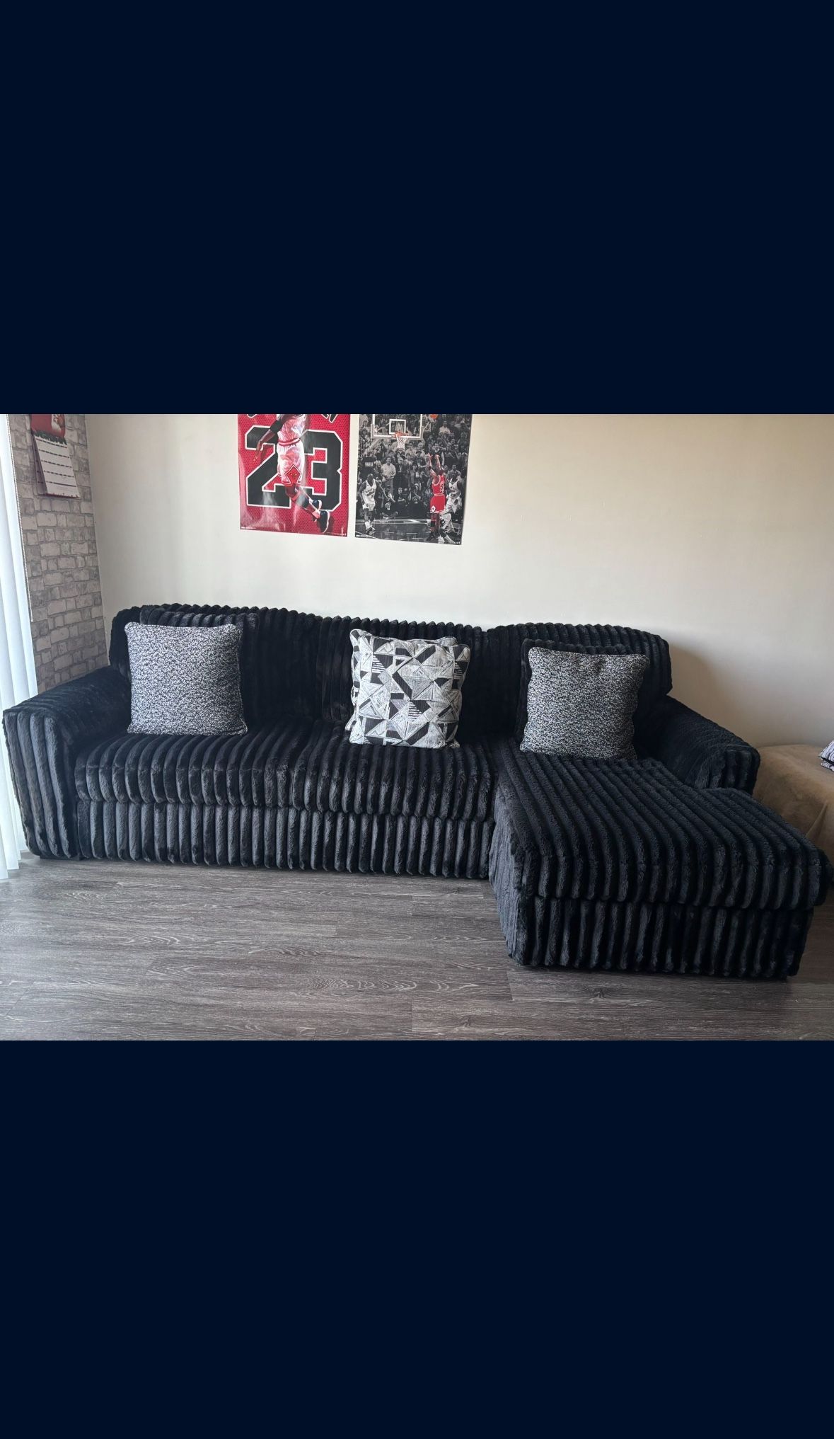 Black Corduroy Couch