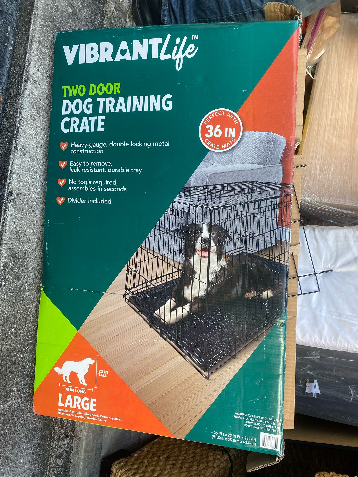 Vibrant Life Two Door Dog Training Crate