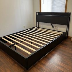 Bed Frame With Lift Storage 