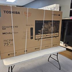 TOSHIBA 75" 4K FIRE TV'S ON SALE IN STOCK - IN BOX WITH WARRANTY - TAX ALREADY INCL IN THE PRICE OTD - PAYMENT PLANS AVAIL