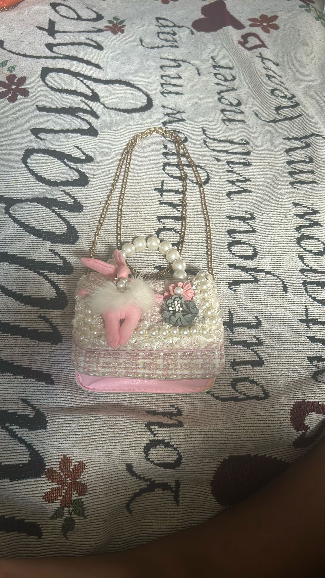 Cute Pink Pearl Bunny Bag 