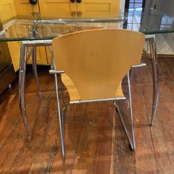 Vintage Desk 📝  Glass And Chrome  Desk / Table