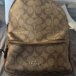 coach signature canvas back pack