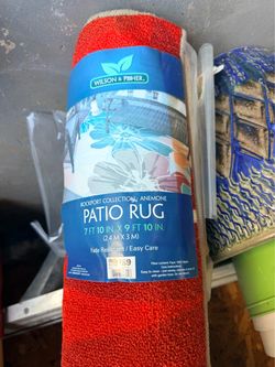 Wilson & Fisher Anemone Outdoor Patio Rug – Approximately 8 × 10 ft