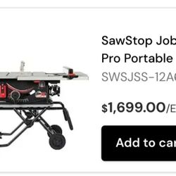 SAWSTOP JOBSITE SAW PRO MOBILE CART