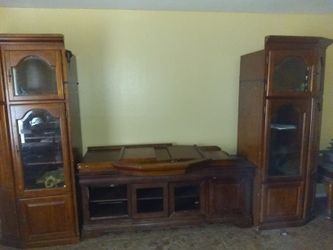 Tv entertainment and tv stand and 60' tv