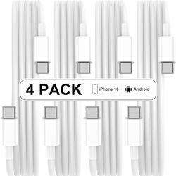 Brand New USB C to USB C Cable, 4-Pack 3FT for Apple iPhone 16 Fast Charging Cable, 60W Type C to Type C Cord