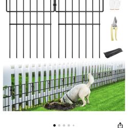 25 Pack Garden Animal Barrier Fence, Metal Garden Fence
