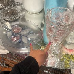 Antique Glass Set / Set Antiguo De Cristal De Plomo