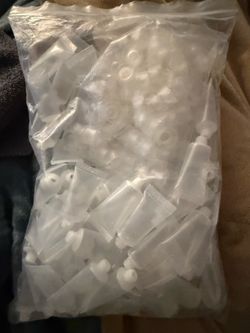 Bulk Bag of Empty Clear Plastic Cosmetic Squeeze Tubes with White Caps