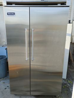 Viking Professional 48" stainless steel side by side built in refrigerator