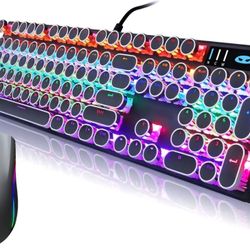 Wired Backlight Mechanical Gaming Keyboard & Wireless RGB Gaming Mouse 