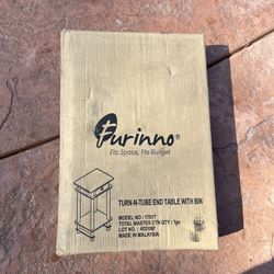 TURN-N-TUBE END TABLE WITH BIN
