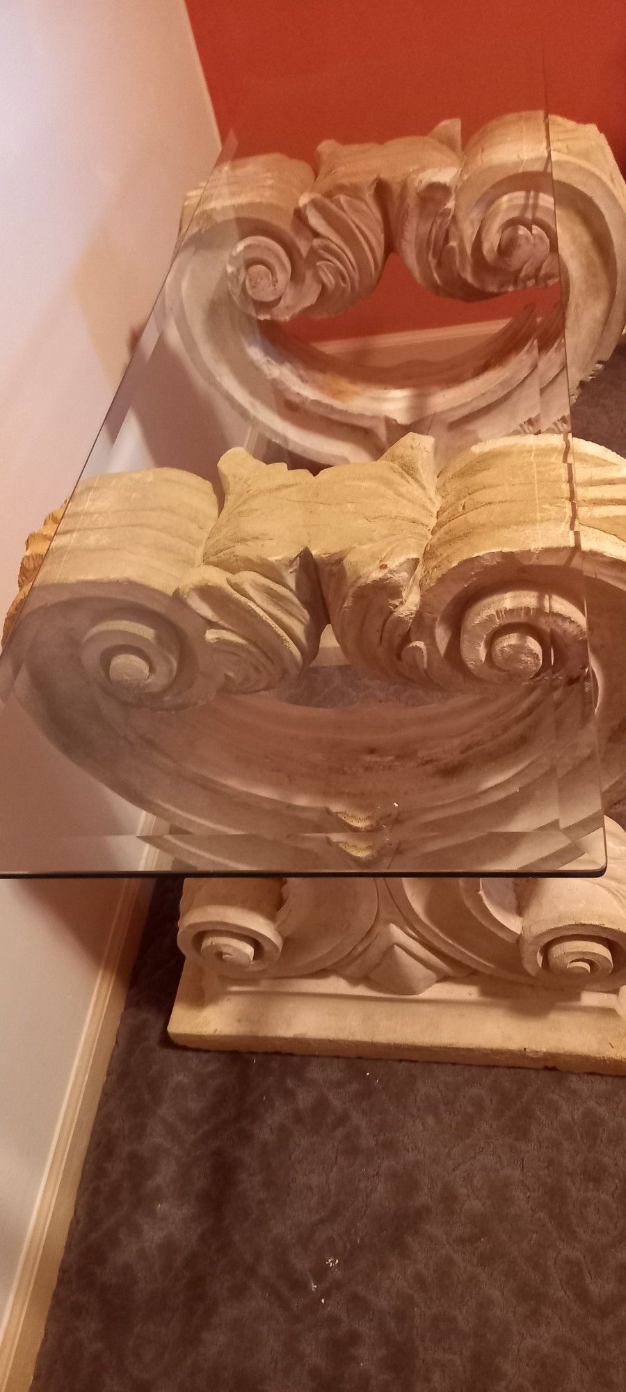 Table Desk . Twin Acanthus Base