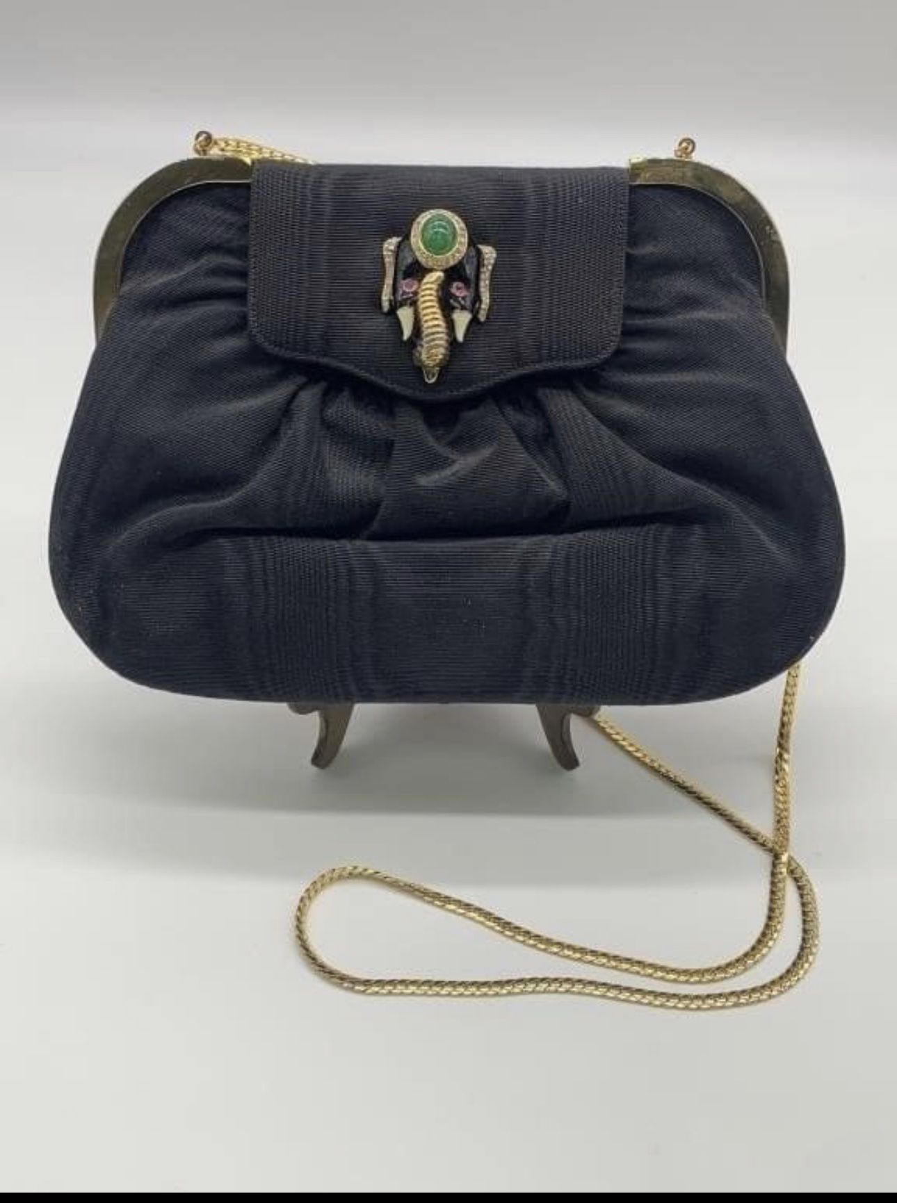 1960's Martin Van Schaak Designer Handbag with Elephant Clasp. Extremely Rare.