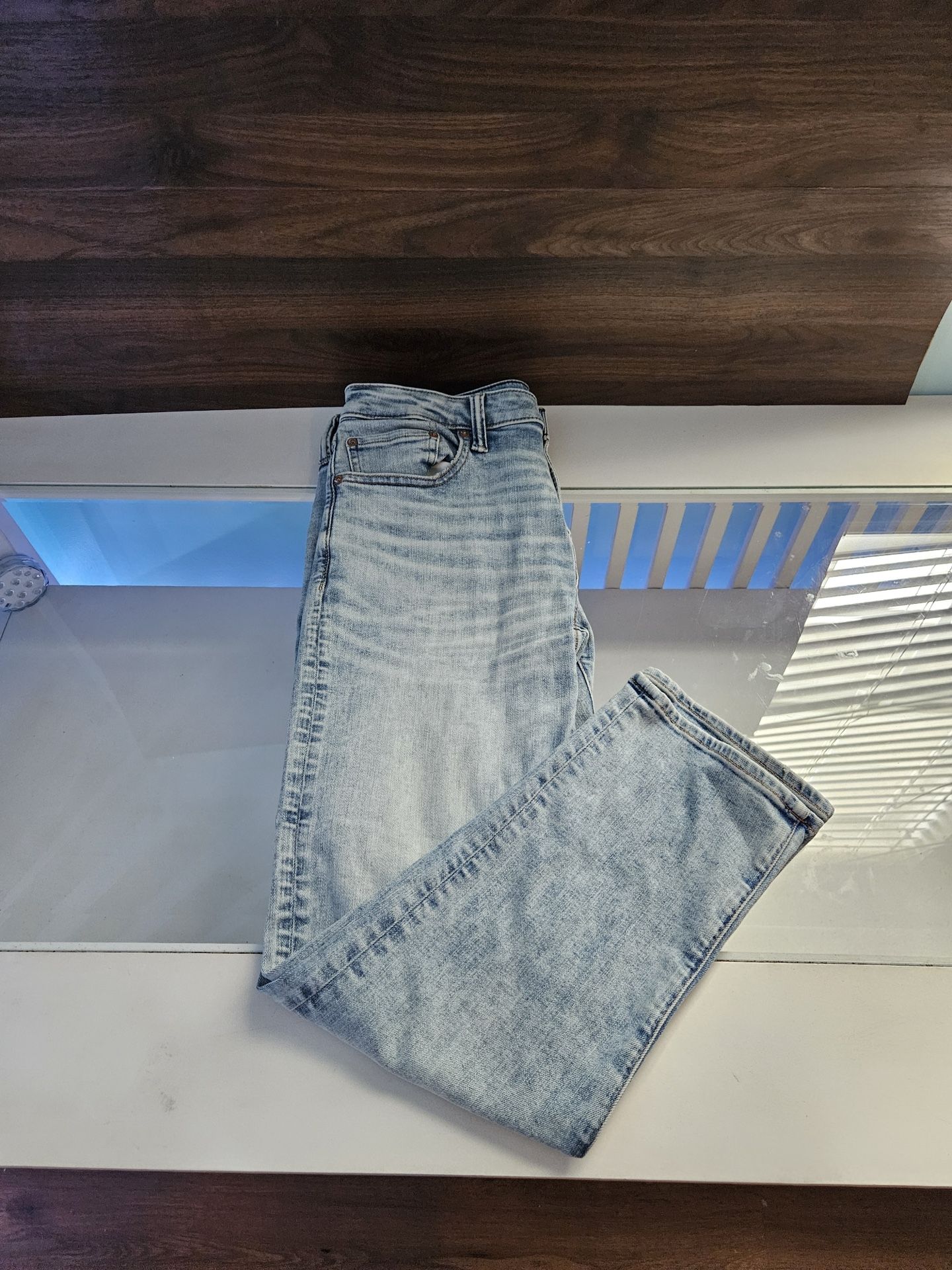 American Eagle Jeans Men's Slim Straight 32x30 Blue Washed AirFlex+