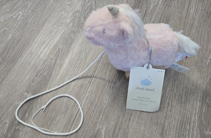 Cloud Island Plush Pull Toy Unicorn
