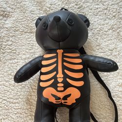 Leather Skeleton Backpack With Zipper