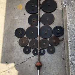 Standard Weights 133lbs With Straight Bar For $100