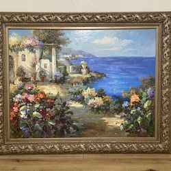 Beautiful Large Canvas Painting 58” W X 48 H