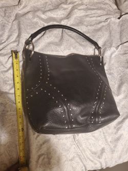 Kenneth Cole black studded hobo bag leather