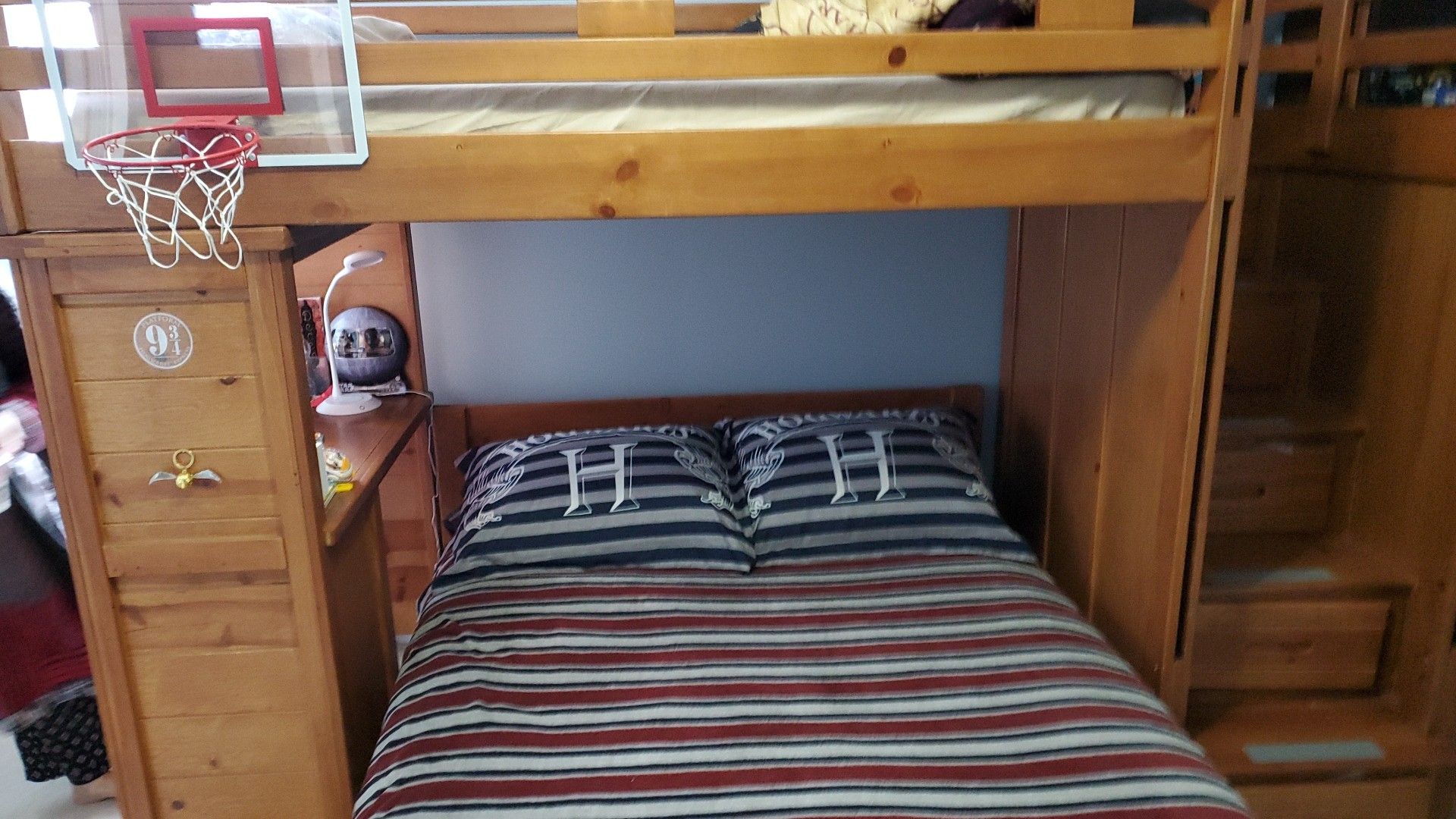 Bunk Bed . Lower bed Full size. Upper Bed is Twin