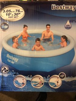 Bestway 10ft x 30in Fast Set Inflatable Above Ground Pool No Pump Refurbished