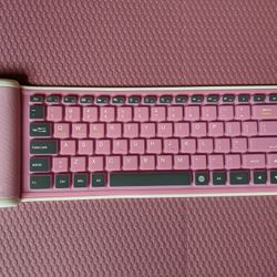 Silicone Bendable, Foldable Keyboard - Pink