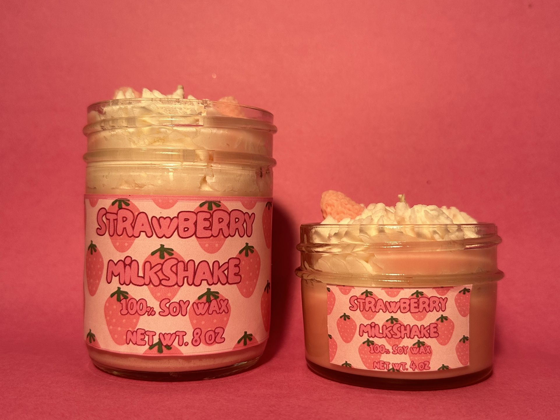 Strawberry Milkshake Candles 8oz 