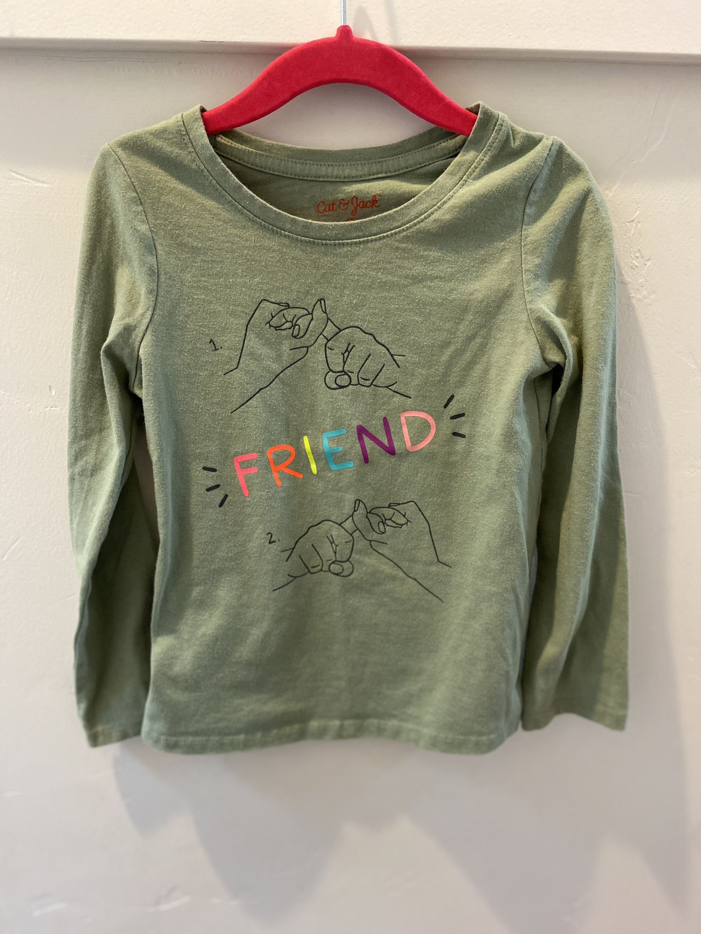 ASL “Friend” Cat and Jack kids long sleeve shirt 5T