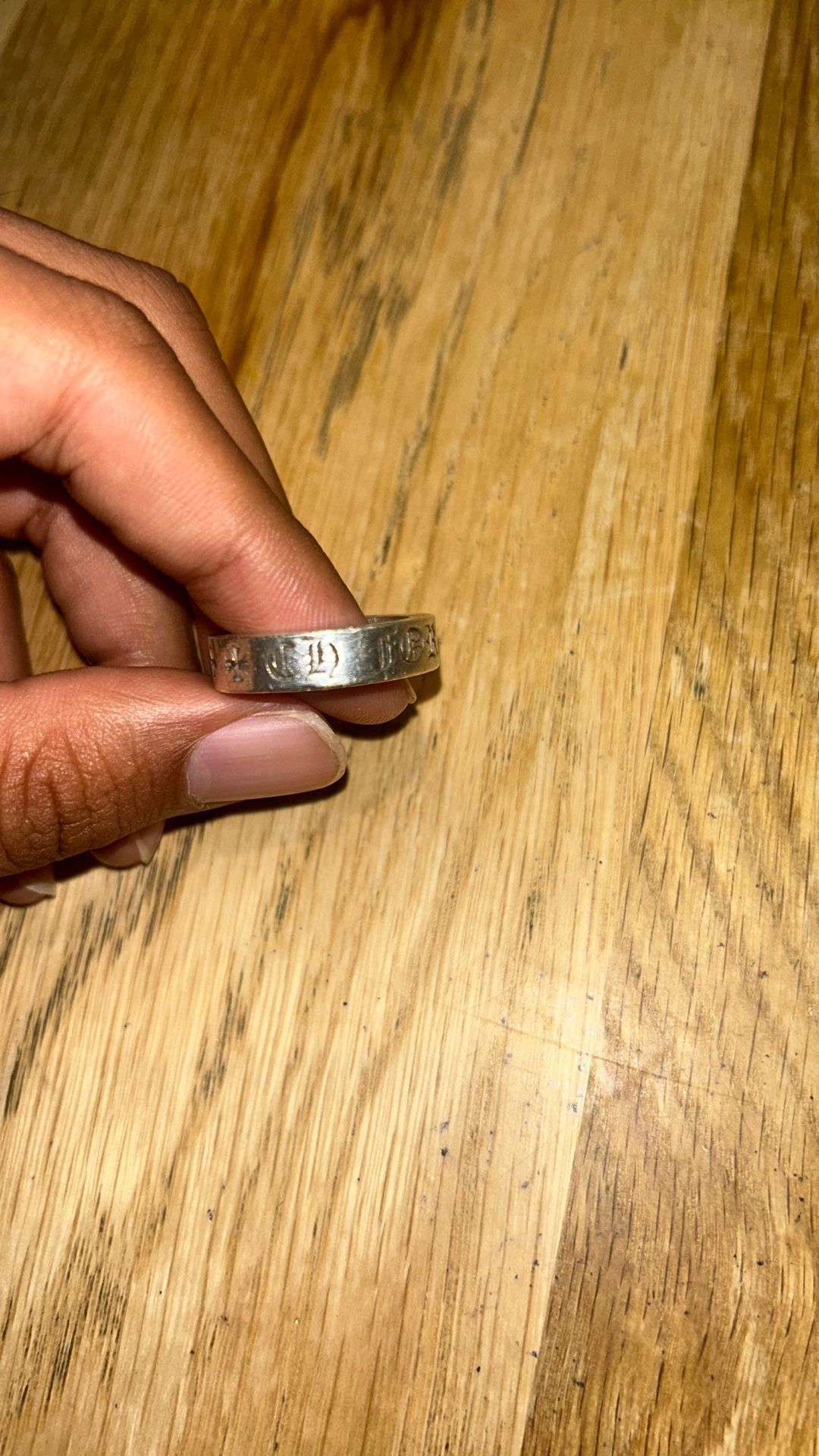 Pure Silver Chrome Hearts Ring/wedding Band 