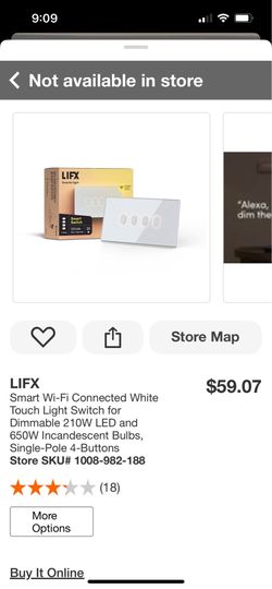 Smart Wi-Fi Connected White Touch Light Switch for Dimmable