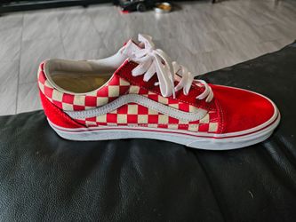Red checkered Vans