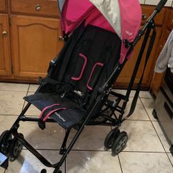 Baby Joy Foldable Stroller With Shoulder Strap (Pink) 