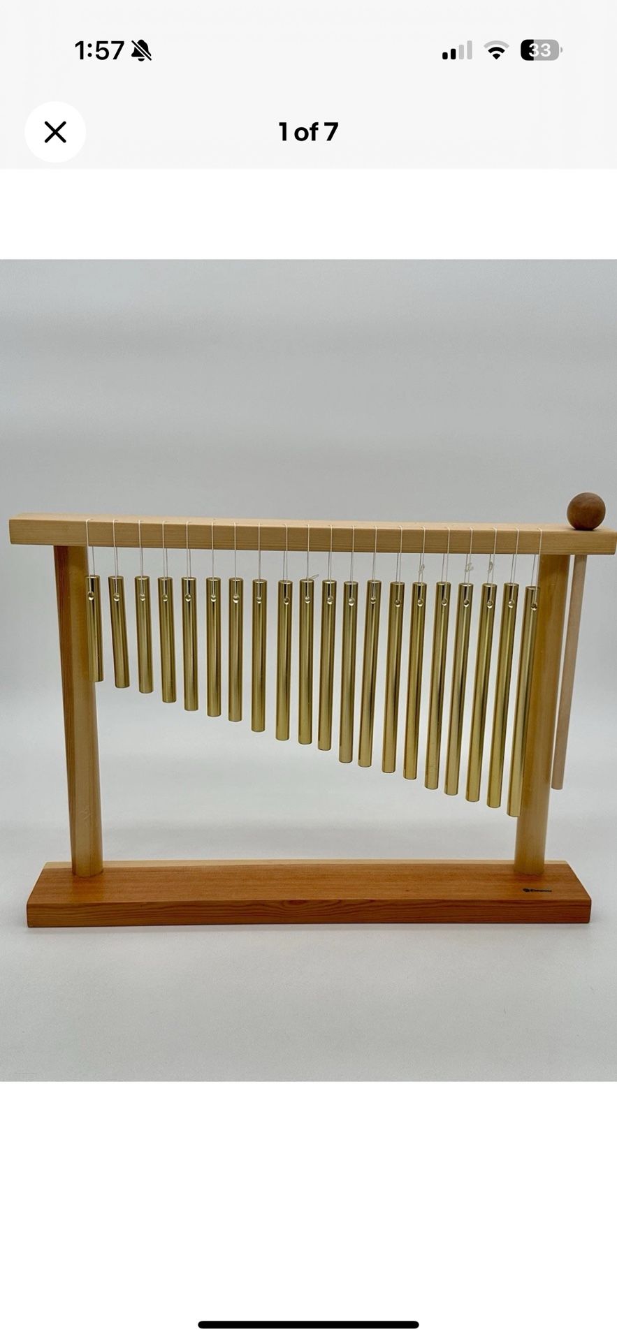 20 Note Metal Chime Bar Wooden Stand Musical Instrument Meditation