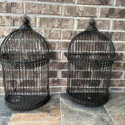 Hanging Decorative Birdcages Pair