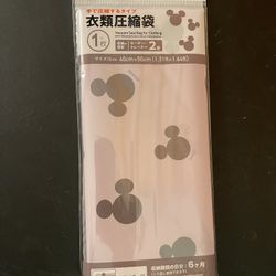 Walt Disney Mickey Mouse Vacuum Seal Bag For Clothing Original Japan Package