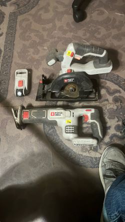 Porter Cable, sawzall, 5 1/2 inch Circular Saw & Flashlight